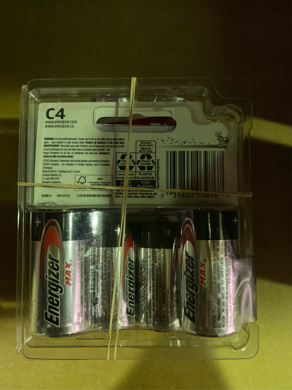 (Lot of 2) Energizer Max C Battery 4-Pack - C4 - 368
