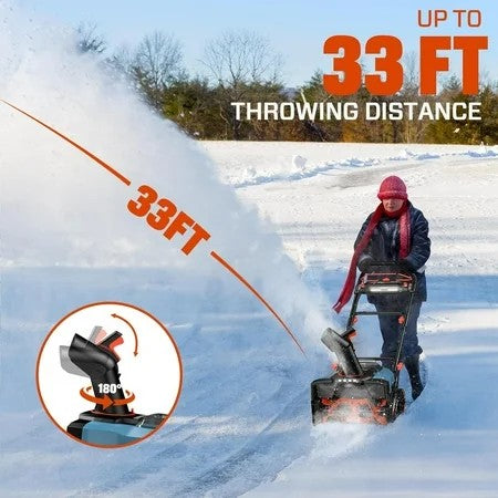 SENIX 40V 21 Inch Brushless Snow Thrower Cordless Snow Blower,Includes10000mAh Batteries & LED Lights,5-Year Warranty,33ft Throw, 680Lbs/Min 1788