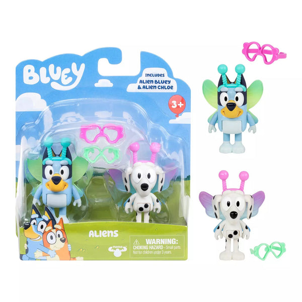 Bluey Aliens Alien Bluey and Alien Chloe Figure Set - C3 - 323