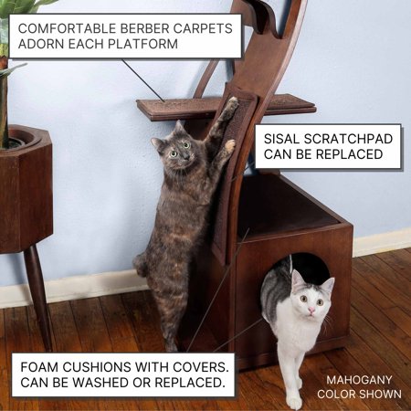 The Refined Feline, Lotus Cat Tower, Espresso - A5 - 441