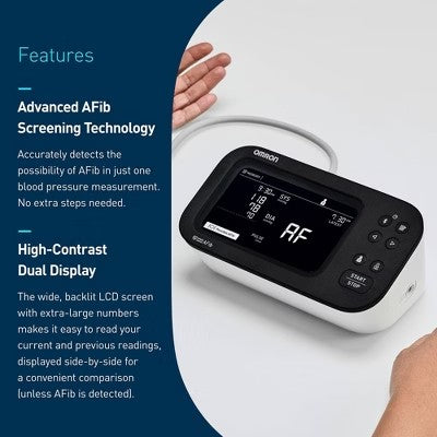 Omron 10 Series Upper Arm Blood Pressure Monitor with Afib Screening Technology -E5-0037