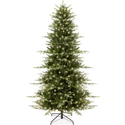 7.5ft Pre-Lit Artificial Aspen Noble Fir Christmas Tree w/ 2,136 Branch Tips, 400 LED Lights 685