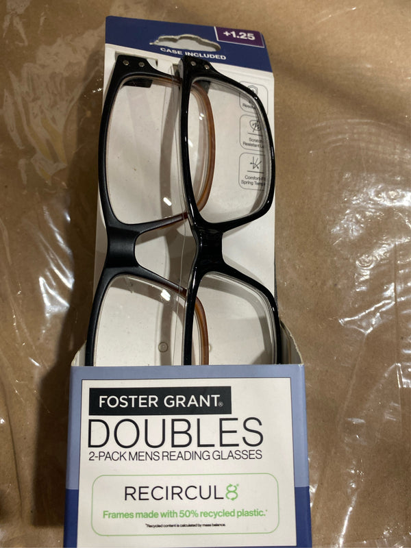 Foster Grant 2 pack men's reading glasses +1.25 - F12 - 298