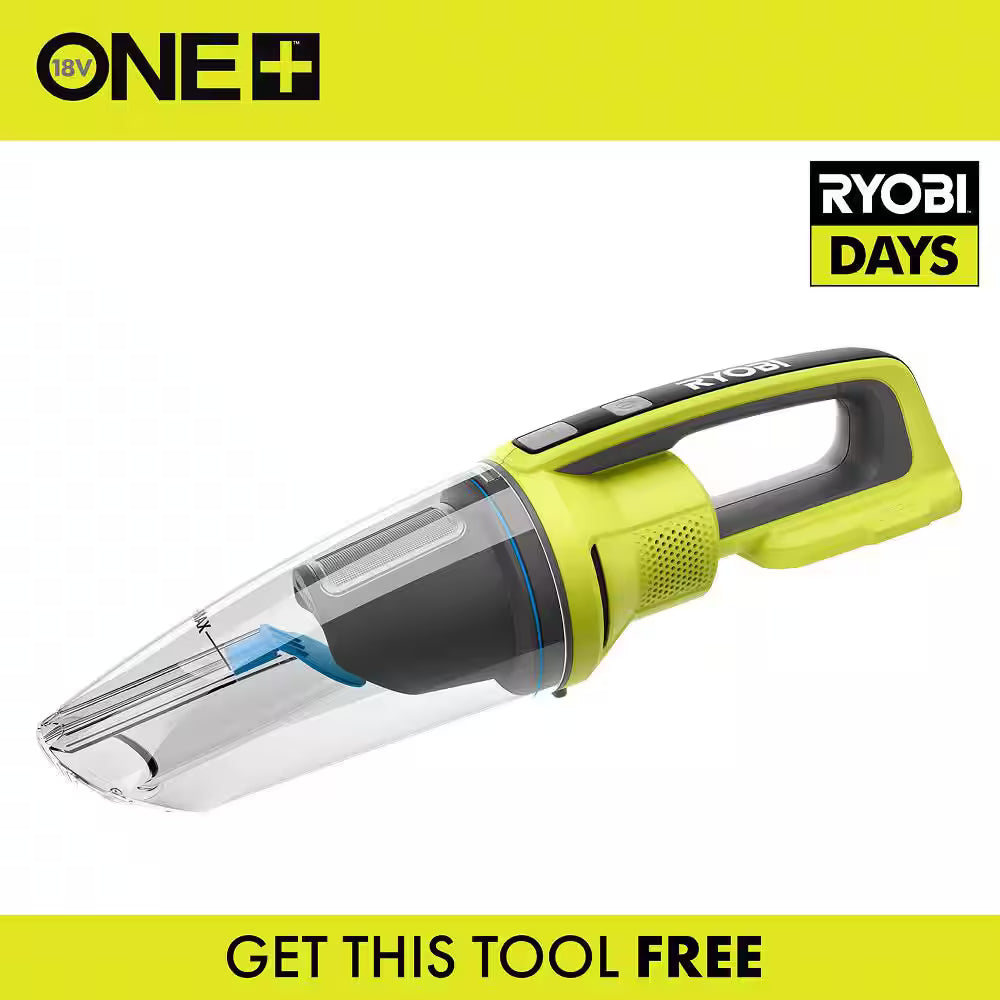 RYOBI ONE+ 18V Cordless Wet/Dry Hand Vacuum (Tool Only) -1112