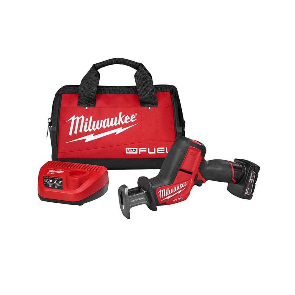 M12 FUEL 12V Lithium-Ion Brushless Cordless HACKZALL Reciprocating Saw Kit w/ One 4.0Ah Batteries Charger & Tool Bag 890